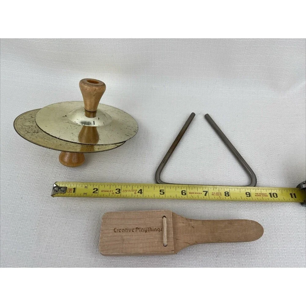 Vintage Kids Musical Instruments‎ - Cymbals, Triangle, Creative Clapper Children